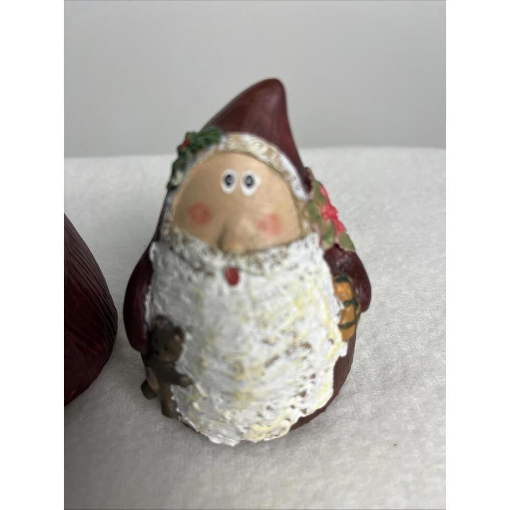 Lot Of 3 Adorable Round Santa Figurines Each 3.75” Tall - Picture 4 of 6